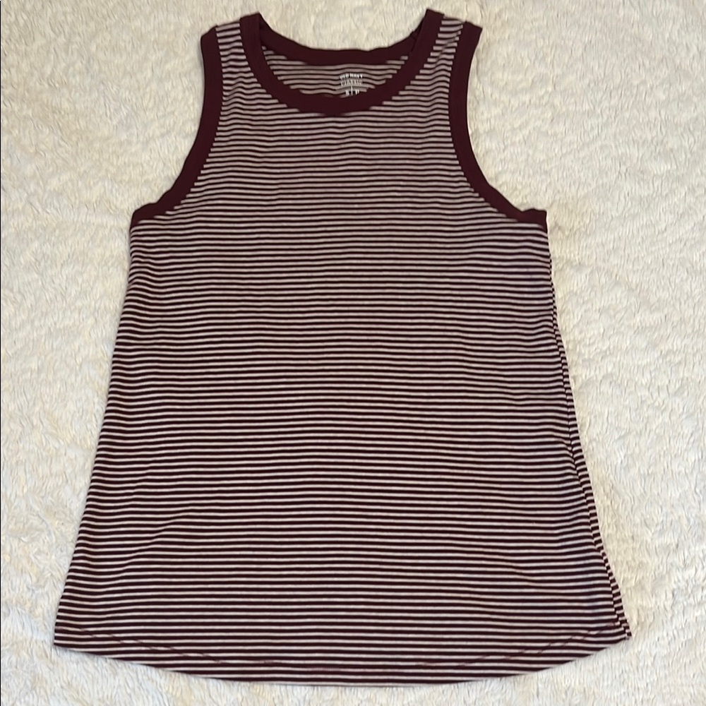 Old Navy Black and White Striped Tank Top